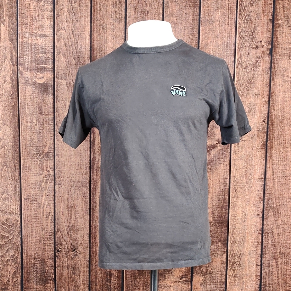Vans Rare Halo Logo Embroidered Gray Short Sleeve T Shirt Excellent Condition